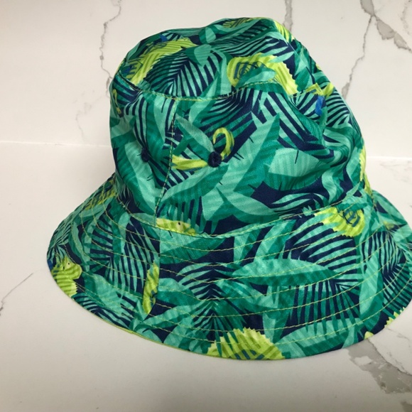UV Skins Kids Bucket hat Size 5 NWOT Reversible Jungle Chameleon / Lime - Picture 2 of 11
